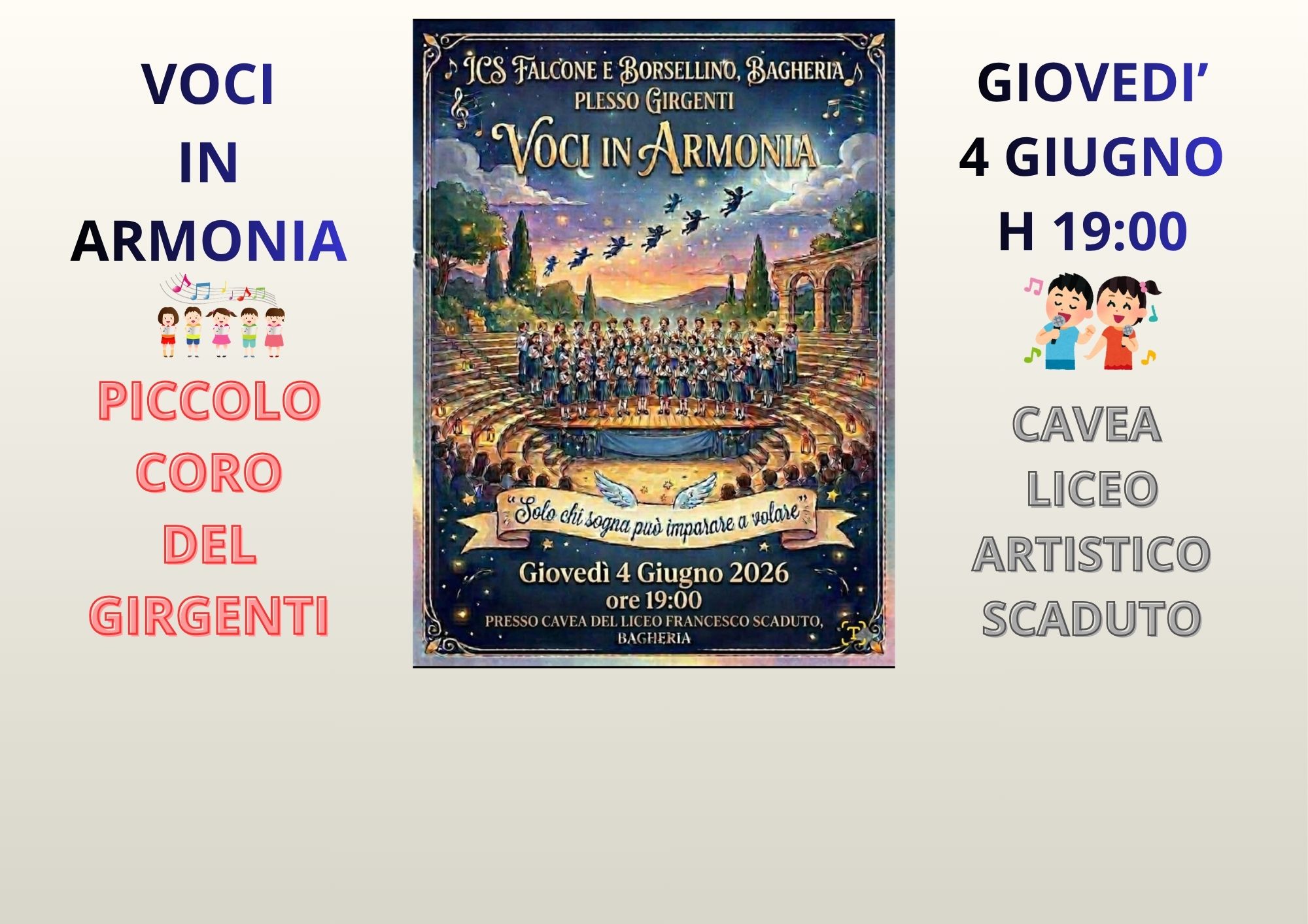 VOCI IN ARMONIA: giovedì 4 giugno il Coro di Voci Bianche 